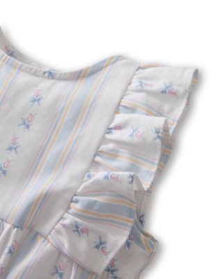 Girls' Ruffled Romper in Cottage Stripe - Baby