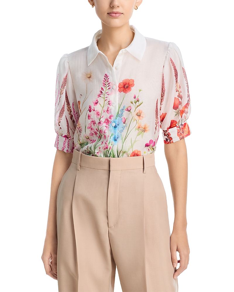 Elie Tahari The Lilla Feather Forrest Blouse