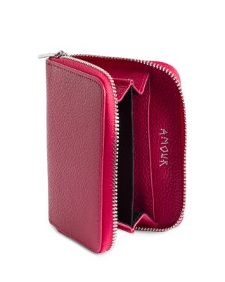 Mini Grained Leather Zip Wallet