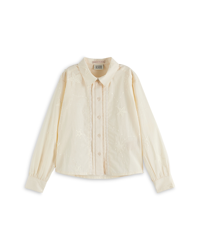 Scotch & Soda Girls' Fringe Embroidered Shirt - Little Kid, Big Kid