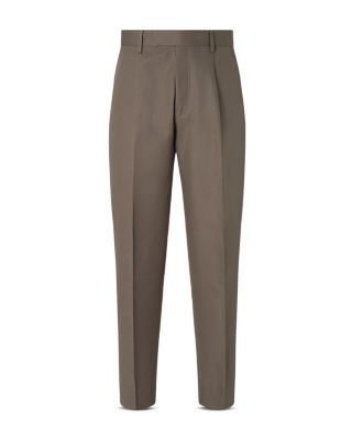 Pleated Fit Cotton and Linen Pants