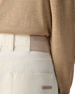 Slim Fit Stone Washed Cotton Roccia Jeans in White