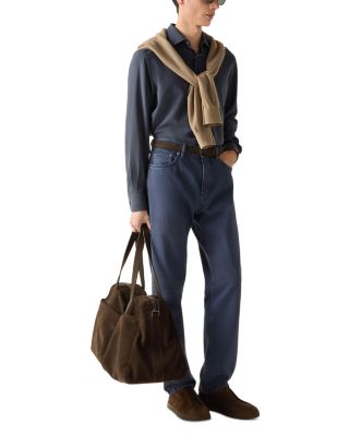 Slim Fit Cotton Roccia Jeans in Dark Indigo Blue