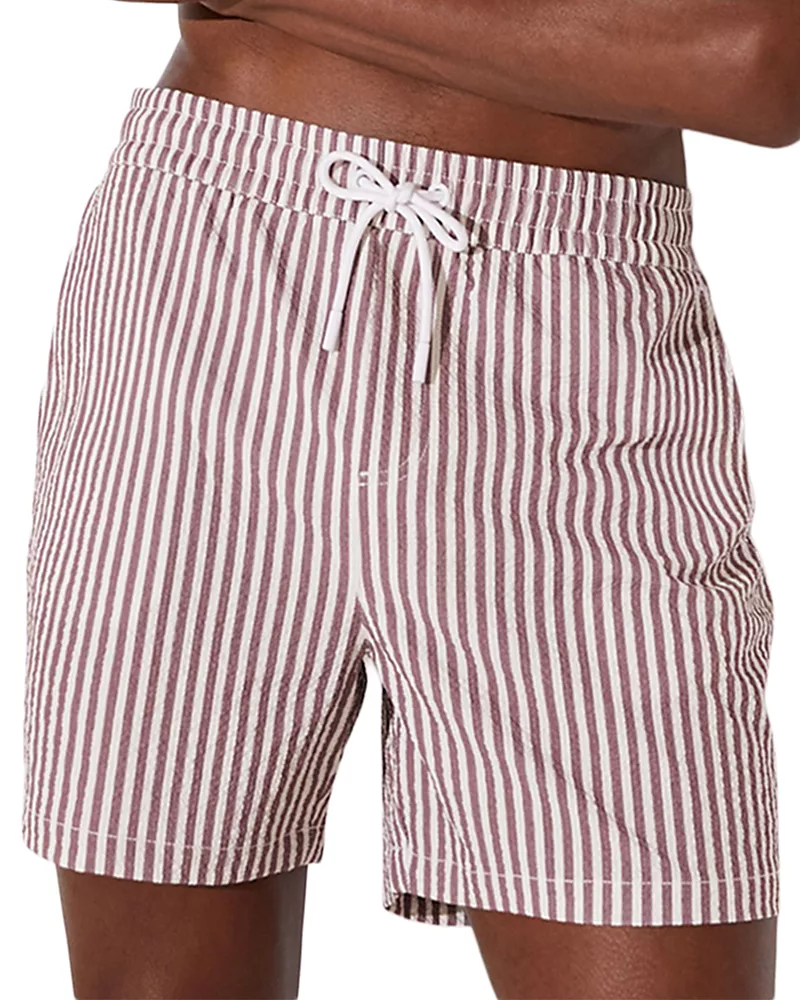 Reiss 4.9 Seersucker Drawstring Swim Shorts