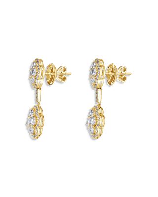 18K Yellow Gold Diamond Maison Two Tier Earrings