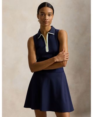 Stretch Interlock Sleeveless Polo Dress