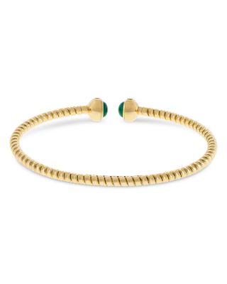 18K Yellow Gold Diamond & Malachite Via Giardino Tubogas Small Rope Bracelet