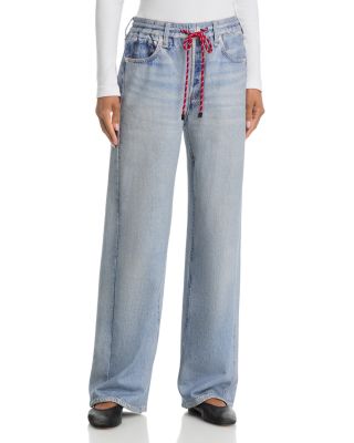 Mirarmar Cotton Terry Wide Leg Drawstring Sweatpant Jeans
