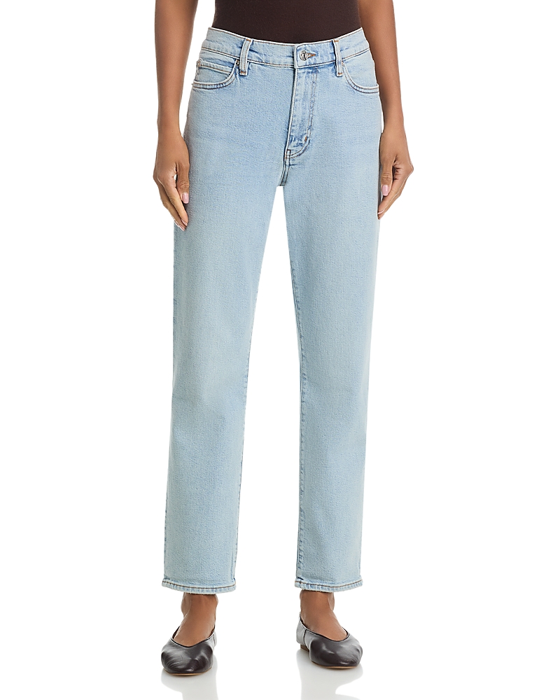 Frame The Borrowed Mid Rise Slim Straight Jeans in Ida