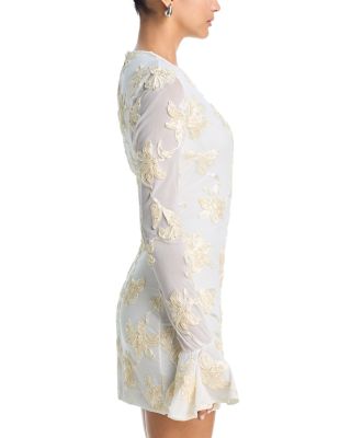 Flower Mesh Mini Dress