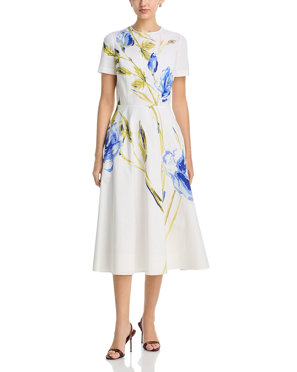 Teri Jon by Rickie Freeman Floral Print Midi Dress