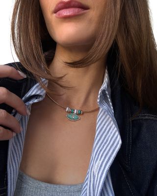 Evil Eye Collar Necklace, 16"