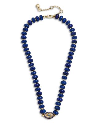 Leah Evil Eye Beaded Necklace, 17"