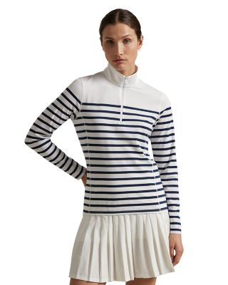Striped Stretch Jersey Quarter-Zip