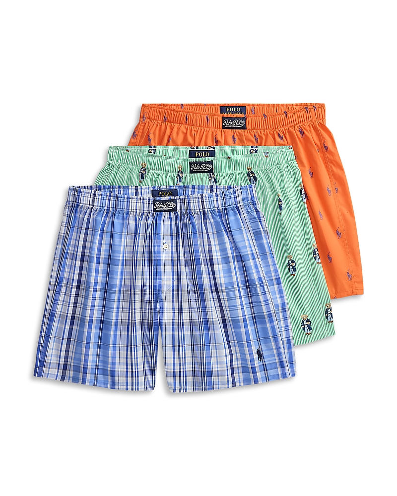 Polo Ralph Lauren Plaid Woven Boxer Shorts, Pack of 3