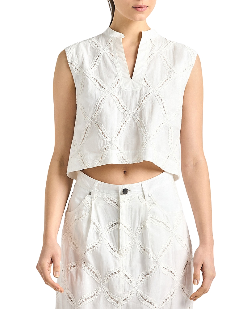 Derek Lam 10 Crosby Tilda Cropped Eyelet Top