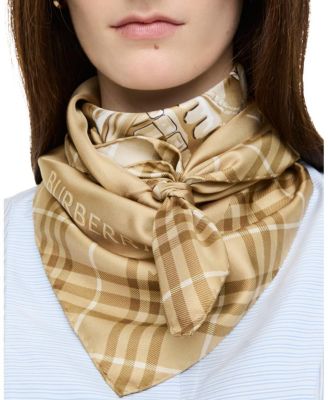  Wide Check Wool Silk Scarf