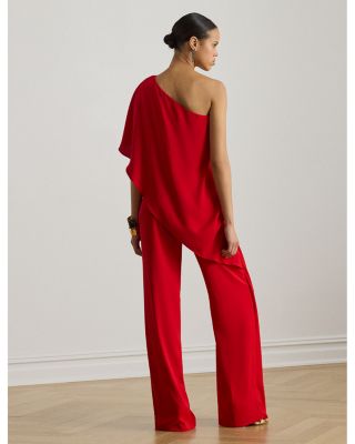 Cape Georgette One Shoulder Jumpsuit
