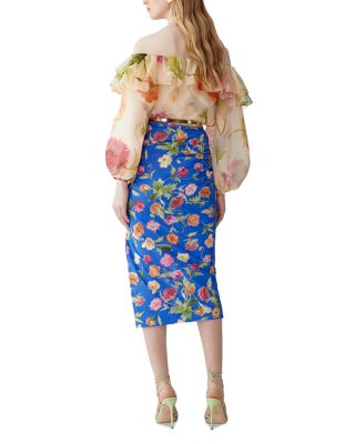 Off Shoulder Puff Sleeve Silk Top