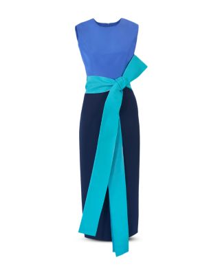 Sleeveless Color Blocked Midi Dress