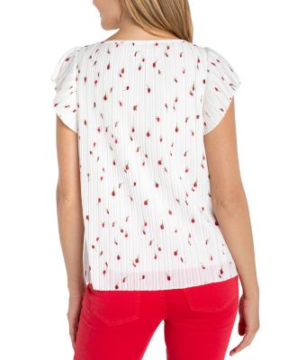 Flutter Sleeve Boat Neck Knit Top