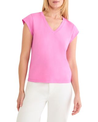 Cap Sleeve V Neck Supima Cotton Tee