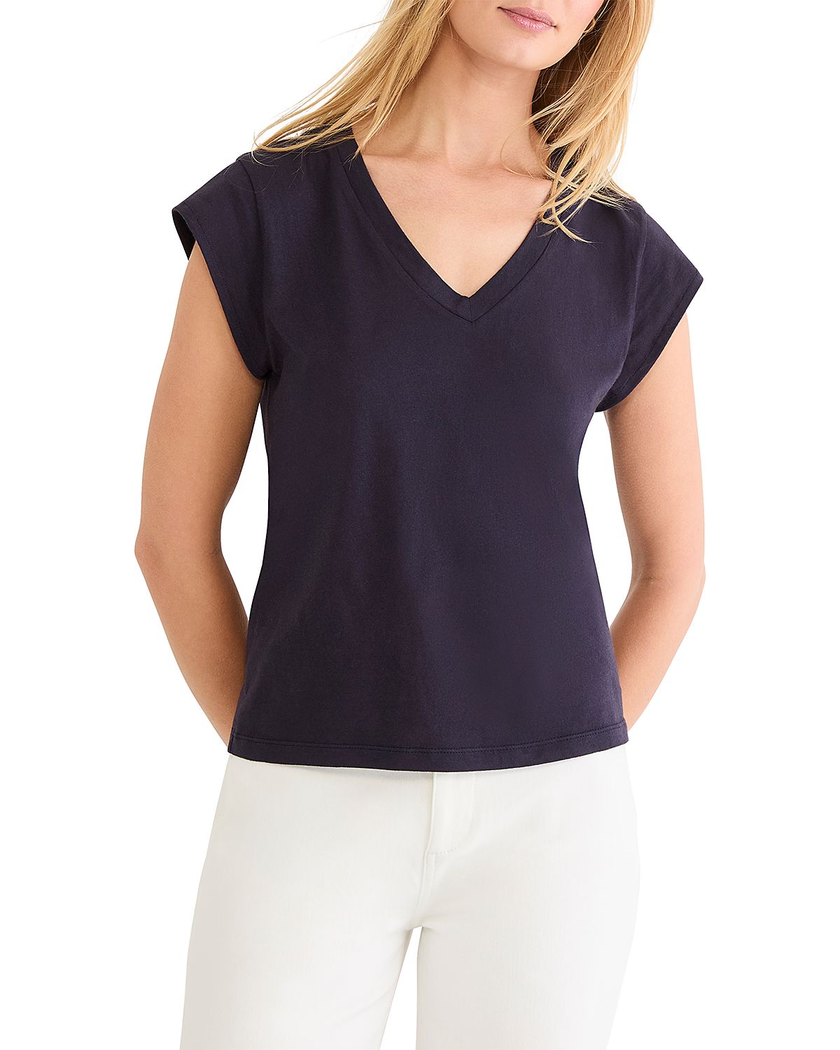 Nzt By Nic+Zoe Cap Sleeve V Neck Supima Cotton Tee