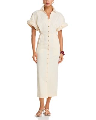 Christopher John Rogers Rolled Sleeve Shirt Dress