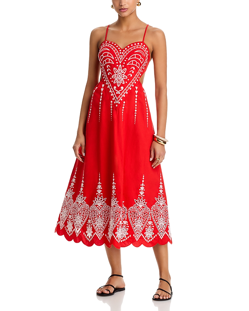 Farm Rio Heart Richilieu Sleeveless Dress
