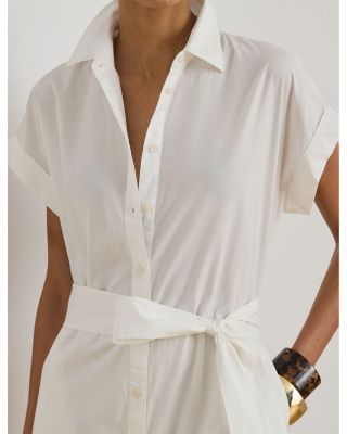 Eyelet Broadcloth Tiered Shirtdress