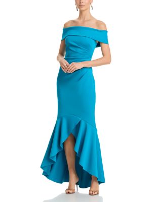 Off The Shoulder Hi Lo Cocktail Dress