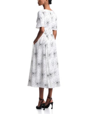 Dot Cluster Short Sleeve Midi Dress