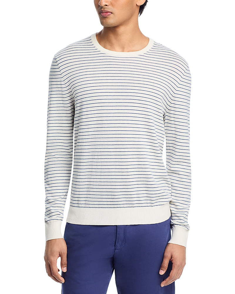 The Men's Store at Bloomingdale's Cotton Cashmere Striped Crewneck Sweater - Exclusive