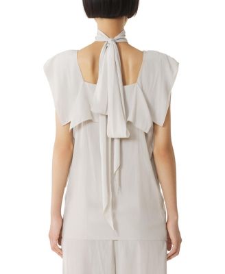 Frilled Top In Charmeuse