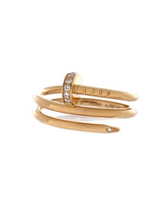 Small Juste un Clou Double Ring 18K Gold and Diamonds