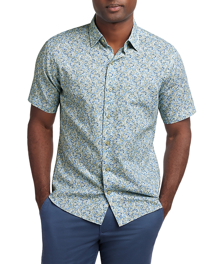 David Donahue Floral Linen Shirt