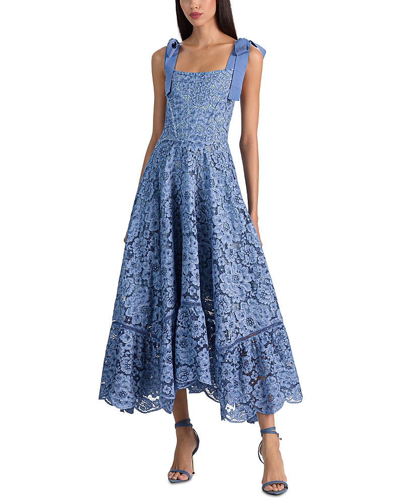 Alice and Olivia Rosalee Lace Midi Dress