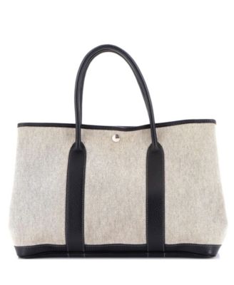 36 Garden Party Tote Toile and Leather