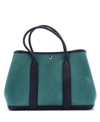 36 Garden Party Tote Toile and Leather