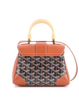 Mini Saigon Top Handle Bag Coated Canvas with Leather