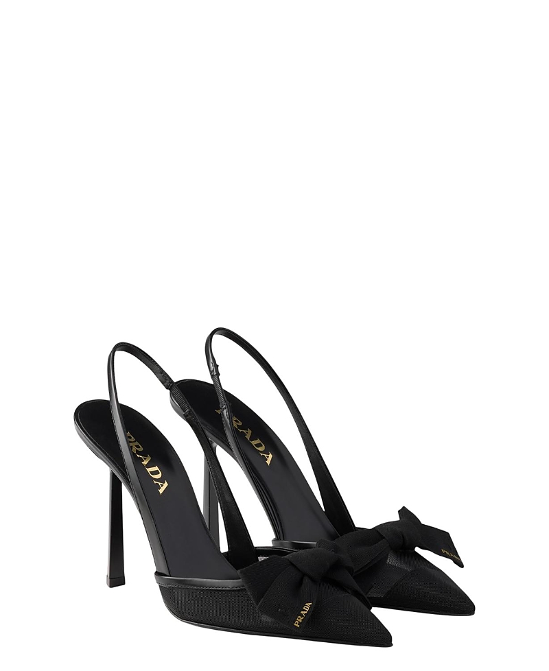 Prada Women's Mesh Fabric Slingback Pumps