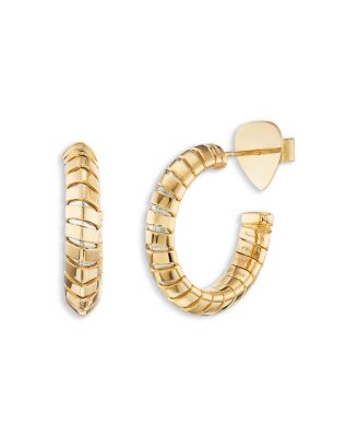 18K Yellow Gold Trisolina Hoop Earrings
