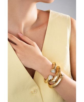 18K Yellow Gold Trisola Diamond Bangle Bracelet