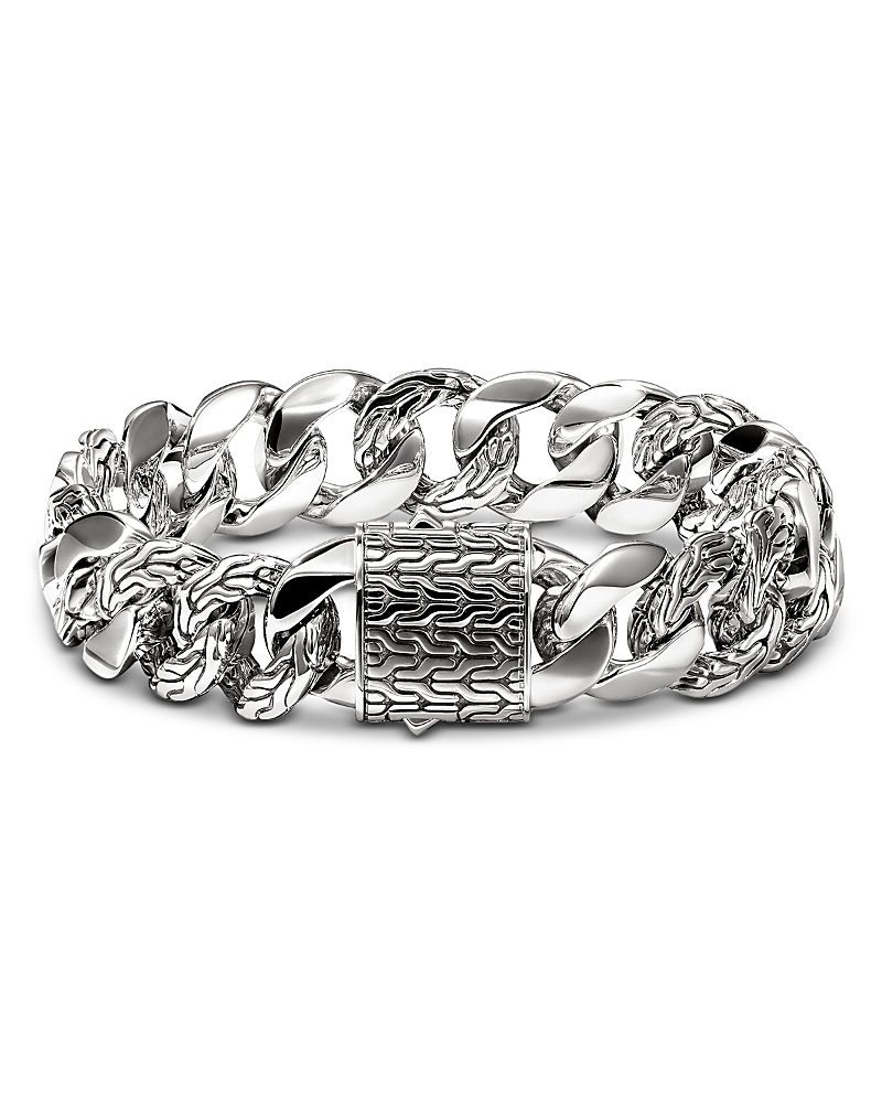 John Hardy Sterling Silver Chain Textured & Polished Curb Link Bracelet