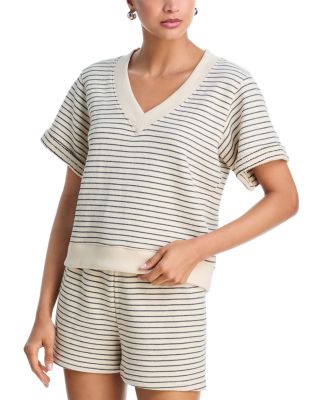 Briggs French Terry Striped Short Sleeve Sweatshirt