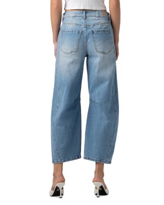 High Rise Barrel Ankle Jeans in Deep Dive