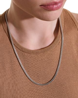 Sterling Silver Chain Icon Woven Link Necklace, 24"