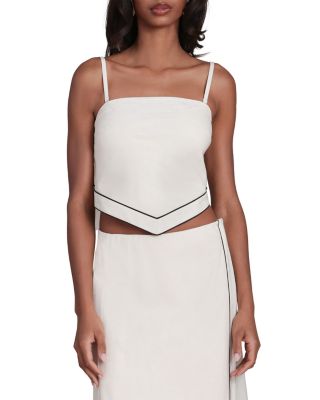 Linen Blend Scarf Top