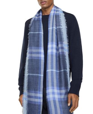  Reversible Check Wool Silk Scarf