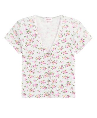 Petite Fleur Short Sleeve Cardigan